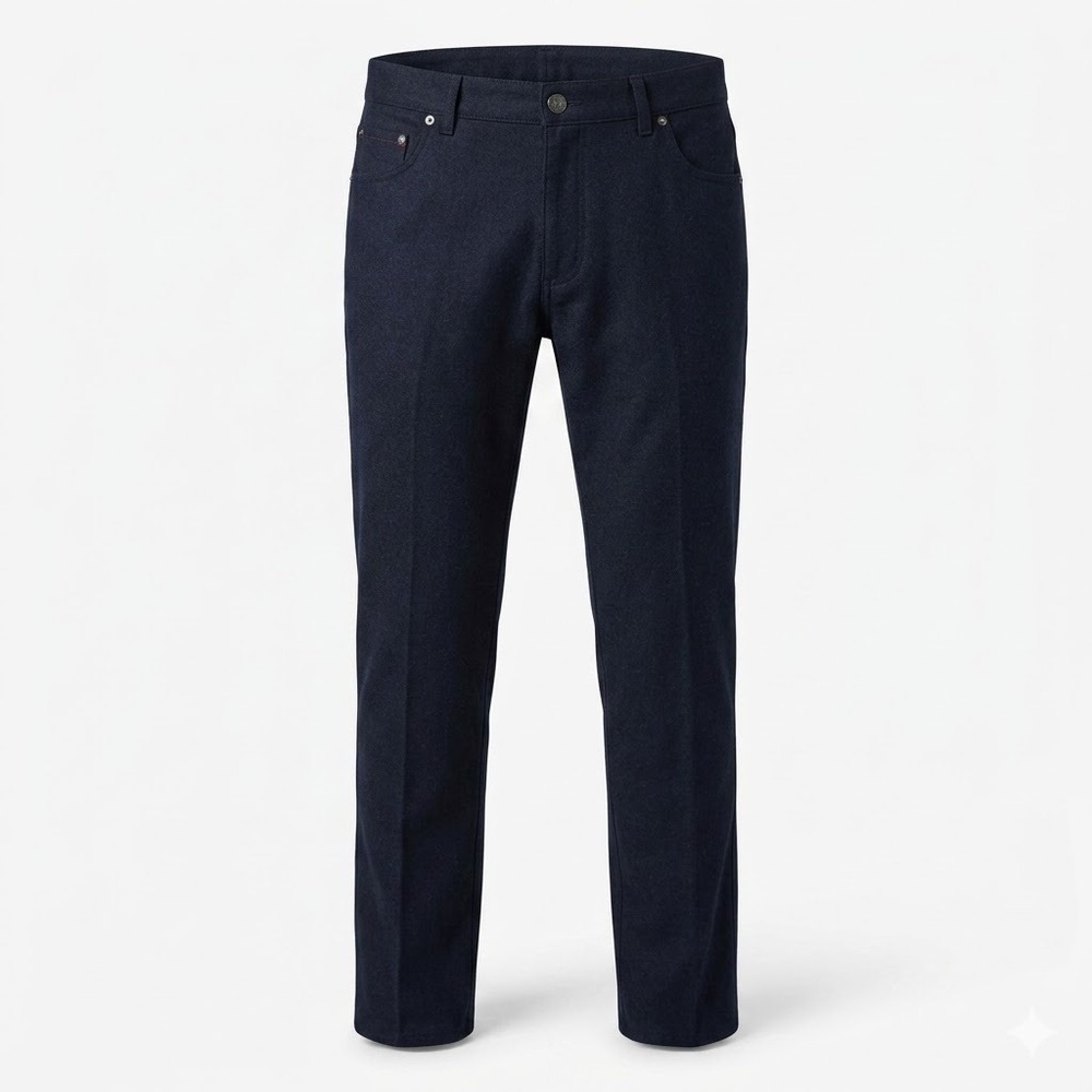 Isaia Napoli Mens 100% Wool Blue 5-Pocket Dress Pants Size 54R 38x31 Italy - CJ